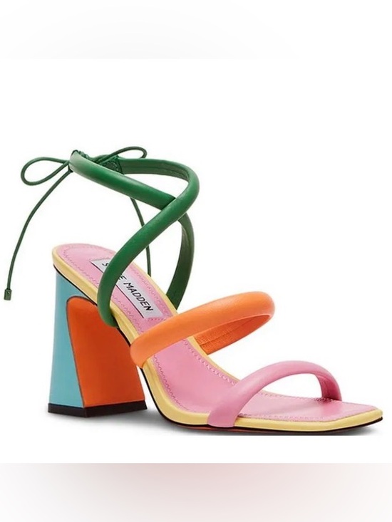 Steve Madden Shoes - Steve Madden Punctual Colorblock Leather Strappy Sandals 6.5